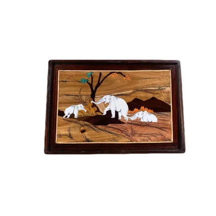 In Laid Wooden Elephant Wall Hanger